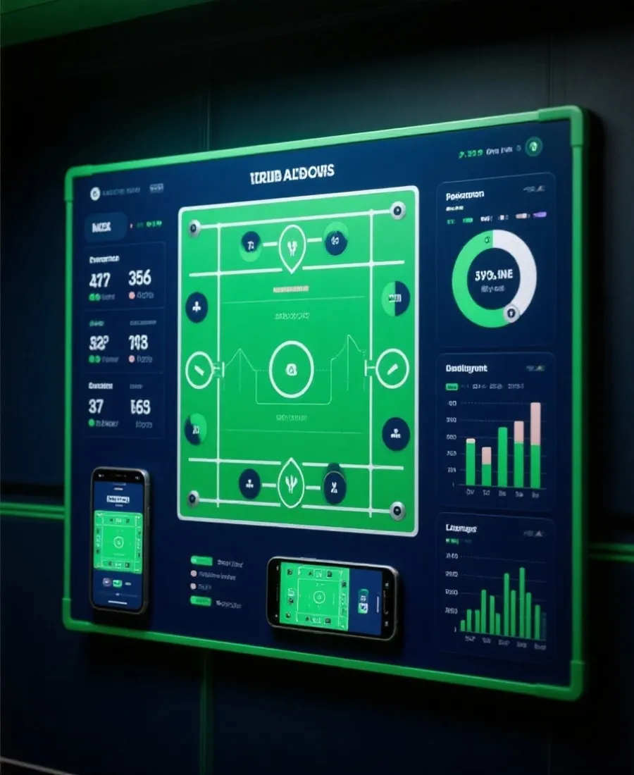 足球數據分析與平台使用情境示意圖